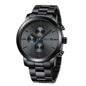 Obsidian Black Stainless Steel Wristwatch – Limited Edition