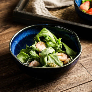 Deep Sea Artisan Ceramic Bowl Set, Three-Piece