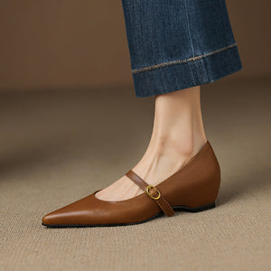 Elaine Genuine Leather Heels