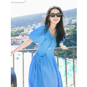 Sylvette Puff Sleeve Midi Dress