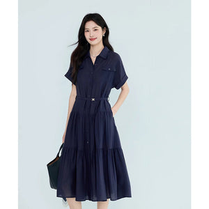 Marcella Belted Shirt Midi Dress