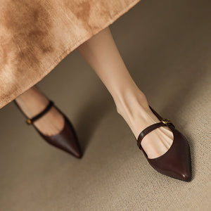 Elaine Genuine Leather Heels