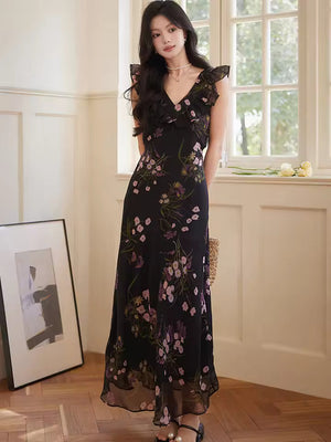 Valencia Ruffled Floral Maxi Dress