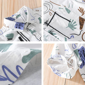 Abstract Shirt in Canvas and Cotton