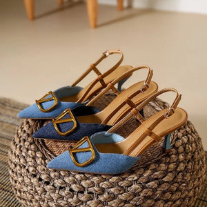 Denim Slingbacks