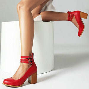 Jadara Triple Buckle Heels