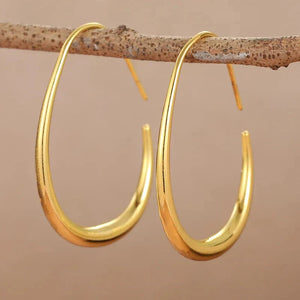 Earth Teardrop Hoop Earrings