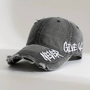Distressed Cap: Never Give Up