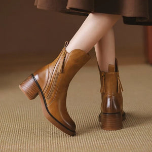 Caramel-Colored Ankle Boots