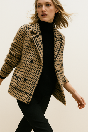 Vionne Houndstooth Knit Jacket