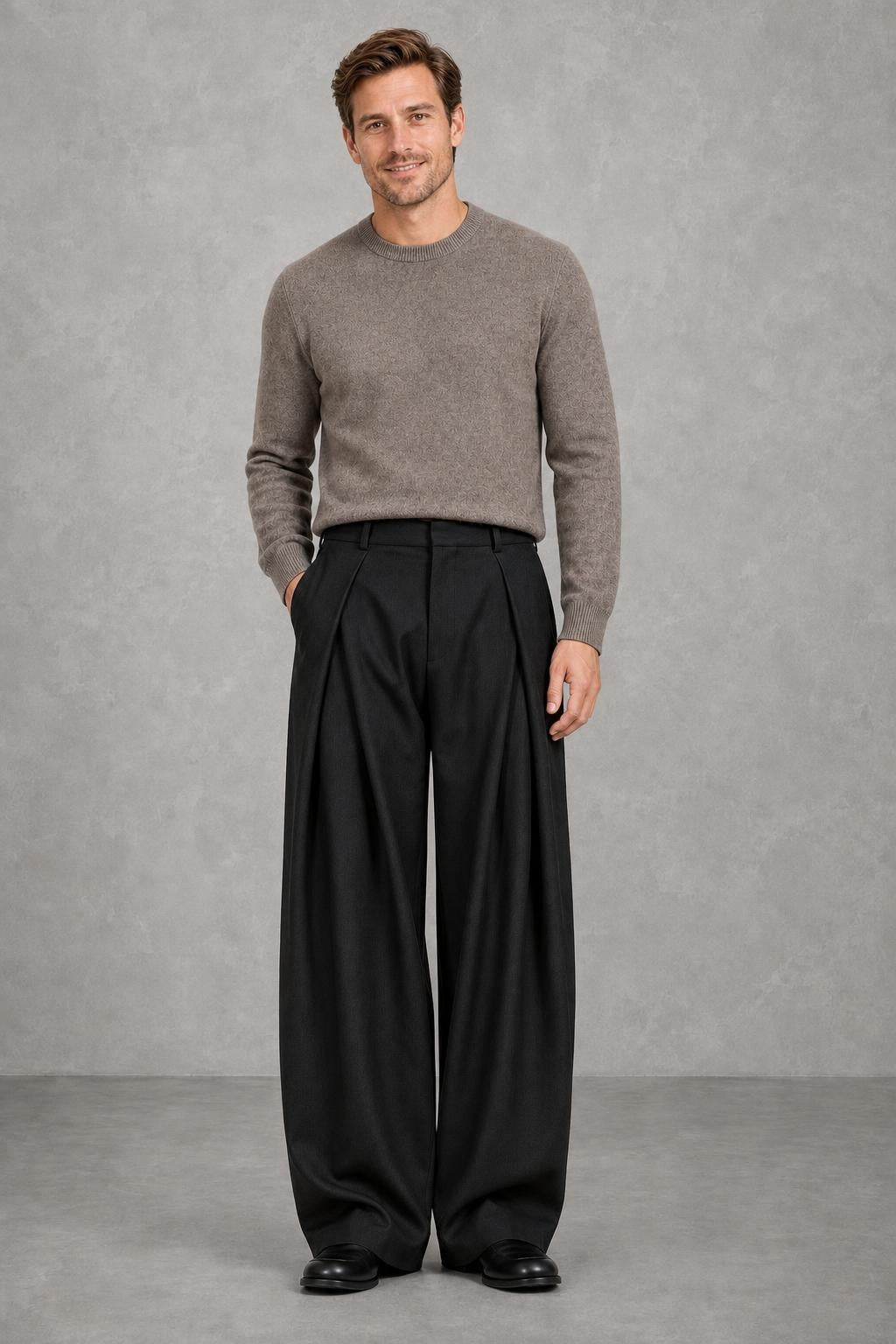 Billie | High-Rise Deep-Pleat Wide-Leg Trousers — lifestyle — Charles [d9290fdf-b139-4969-9724-955ebd207515]