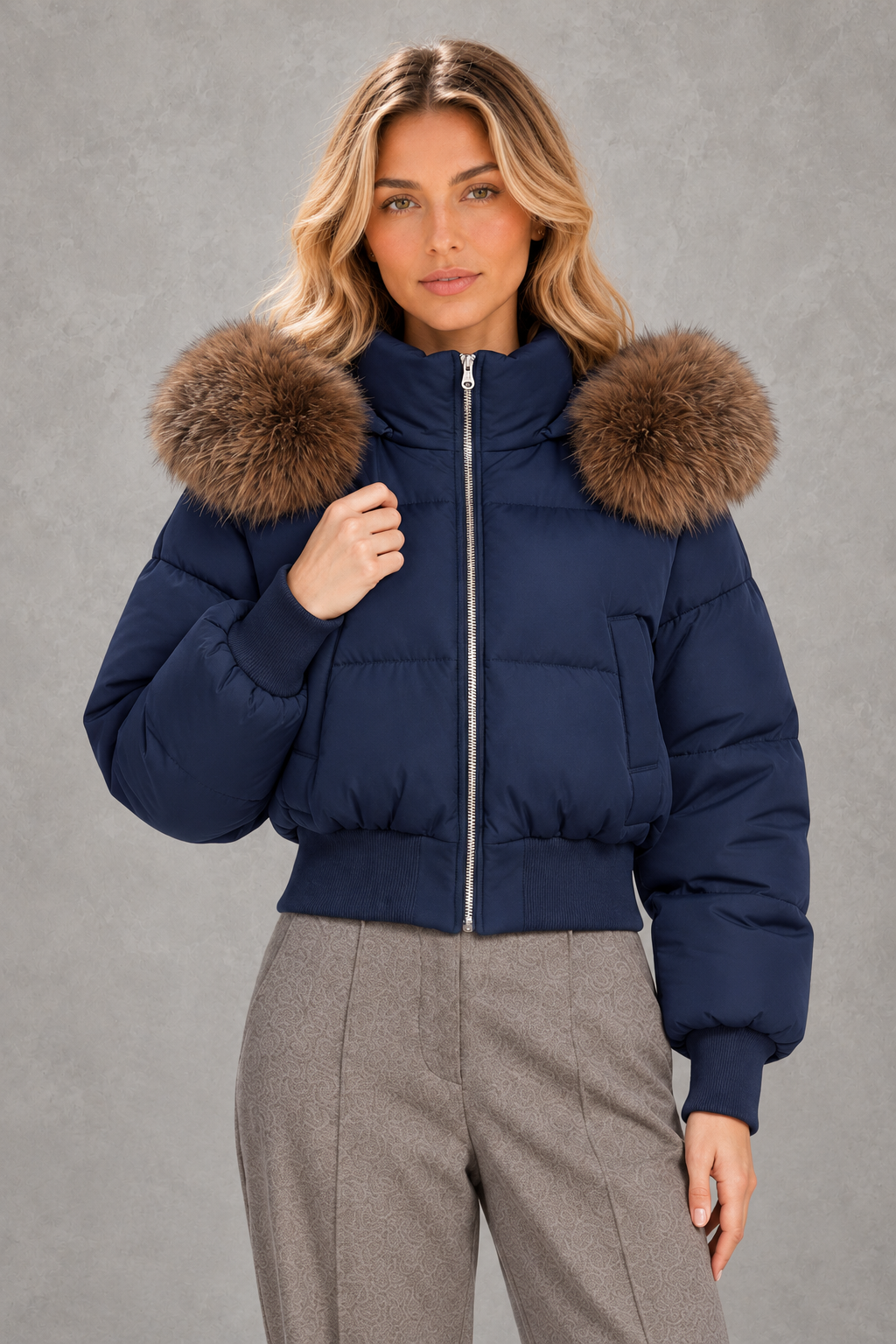 Mia | Plush-Collar Cropped Puffer Jacket — studio_front — Sofia [3d39d939-05b4-4316-9920-e144ab4e15cc]