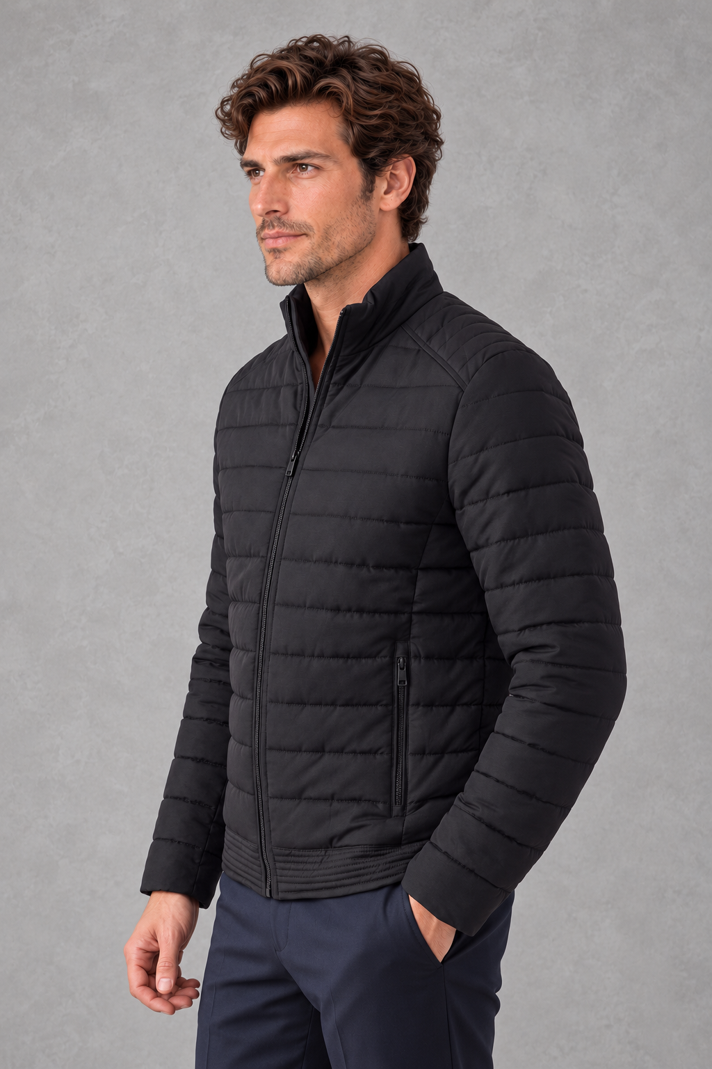 Theo | Stand-Collar Quilted Puffer Jacket — studio_three_quarter — James [9ddd8f5f-af1c-4d54-a8db-b2a2317e6eb4]