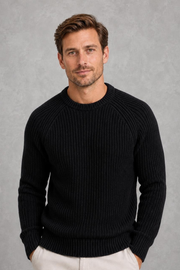 Adam | Raglan Ribbed Crew-Neck Jumper — studio_front — Charles [f64c4cd6-7b39-4e2d-8838-89b67af92564]