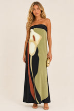 Sophie | Strapless Printed Maxi Dress