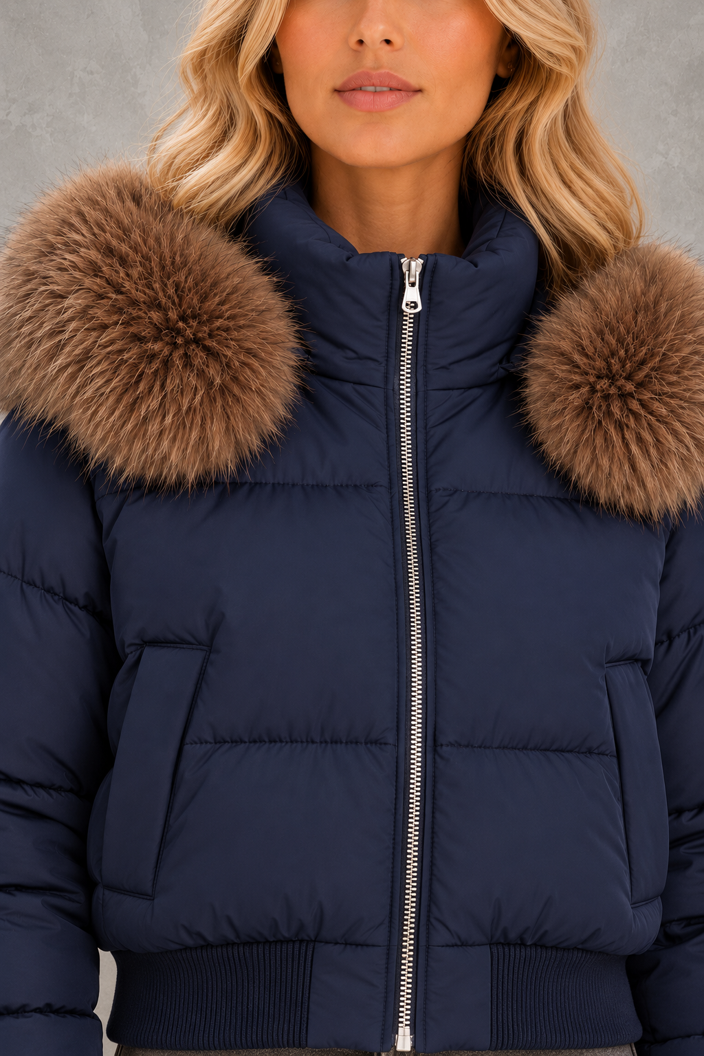 Mia | Plush-Collar Cropped Puffer Jacket — studio_closeup — Sofia [42da6a46-6a15-4556-8f4a-ed57dd2a9872]
