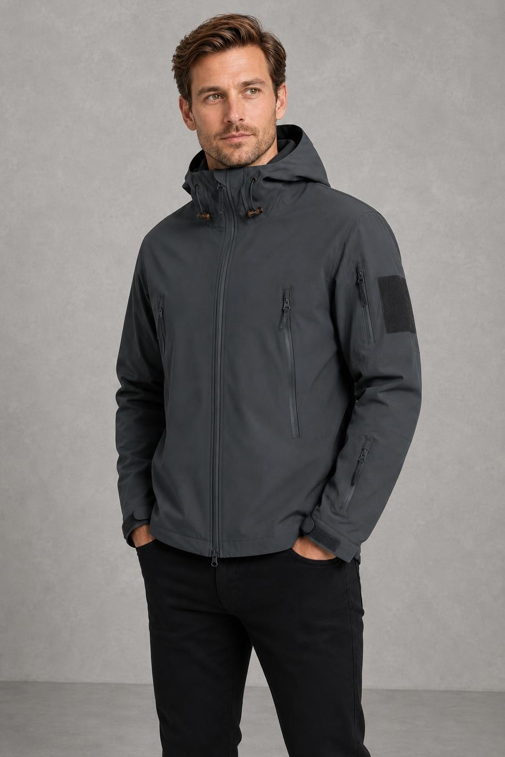 Blake | Hooded Multi-Pocket Zip Jacket — studio_three_quarter — Charles [7a1702a7-95c2-4be9-abfc-3ae28ef33cb7]