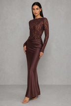 Additional view of Elodie | Lace V-Neck Mermaid Evening Gown