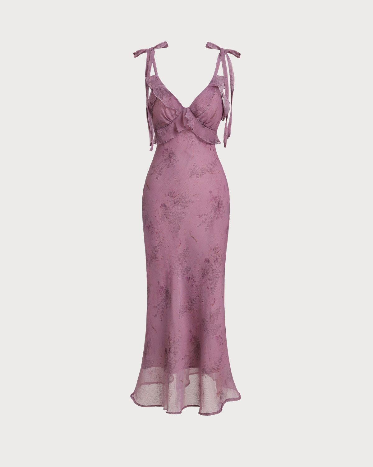 Iris | Tie-Strap Floral Lace Midi Dress