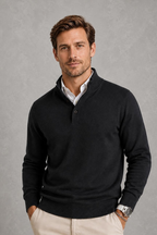 Max | Button-Neck Plain Knit Jumper — studio_front — Charles [41c55e09-fff3-4fde-b4f2-1fba34a25322]