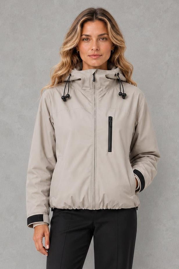 Evelyn | Contrast-Zip Hooded Jacket — studio_front — Sofia [a05e8a17-a067-423c-a707-1c700b56dfce]