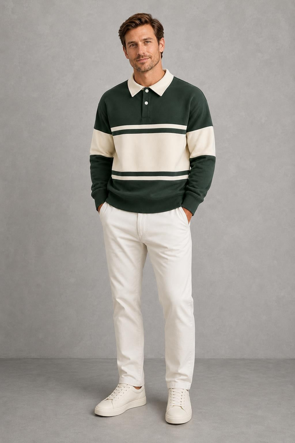 Owen | Broad-Stripe Long-Sleeve Polo — lifestyle — Charles [001a7b1b-9b91-4c46-b37d-d0966ef1f0eb]
