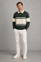 Owen | Broad-Stripe Long-Sleeve Polo — lifestyle — Charles [001a7b1b-9b91-4c46-b37d-d0966ef1f0eb]
