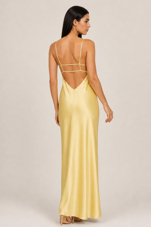Emília | V-Neck Satin Maxi Dress
