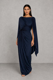 Lyssa – Pleated Drape Maxi Dress — studio_front — Helena [a6ad8ea2-a2ba-4934-b08d-2ee527a3f808]
