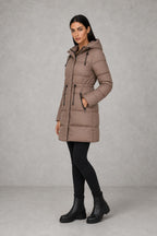 Ruby | Drawcord-Waist Hooded Puffer Coat — studio_three_quarter — Helena [2aaa7c5d-0f38-4930-9a12-56c51e3aaa80]