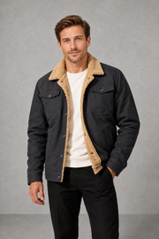 Sebastian | Fleece-Collar Trucker Jacket — studio_front — Charles [a3c81994-c698-4550-bb0c-3d044f657221]
