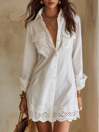 Additional view of Isla | Eyelet-Trim Button-Front Mini Dress