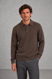 Jack | Three-Button Knitted Polo Jumper — studio_front — James [0f55eef3-7a82-4454-903c-375ba6e14534]