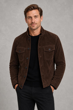 Dylan | Faux-Suede Button-Front Jacket — studio_front — Charles [14b8423a-6d26-4b99-bea1-de47bae77df5]