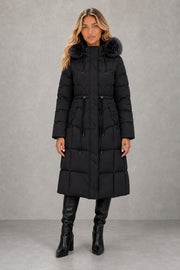 Grace | Fur-Trim Quilted Longline Coat — studio_front — Sofia [8c461e66-ba07-4b47-af55-8348ba08e250]