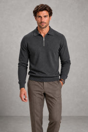 Noah | Polo-Collar Quarter-Zip Jumper — studio_front — James [8483f813-0aab-452d-bf6d-2e1072ce3901]