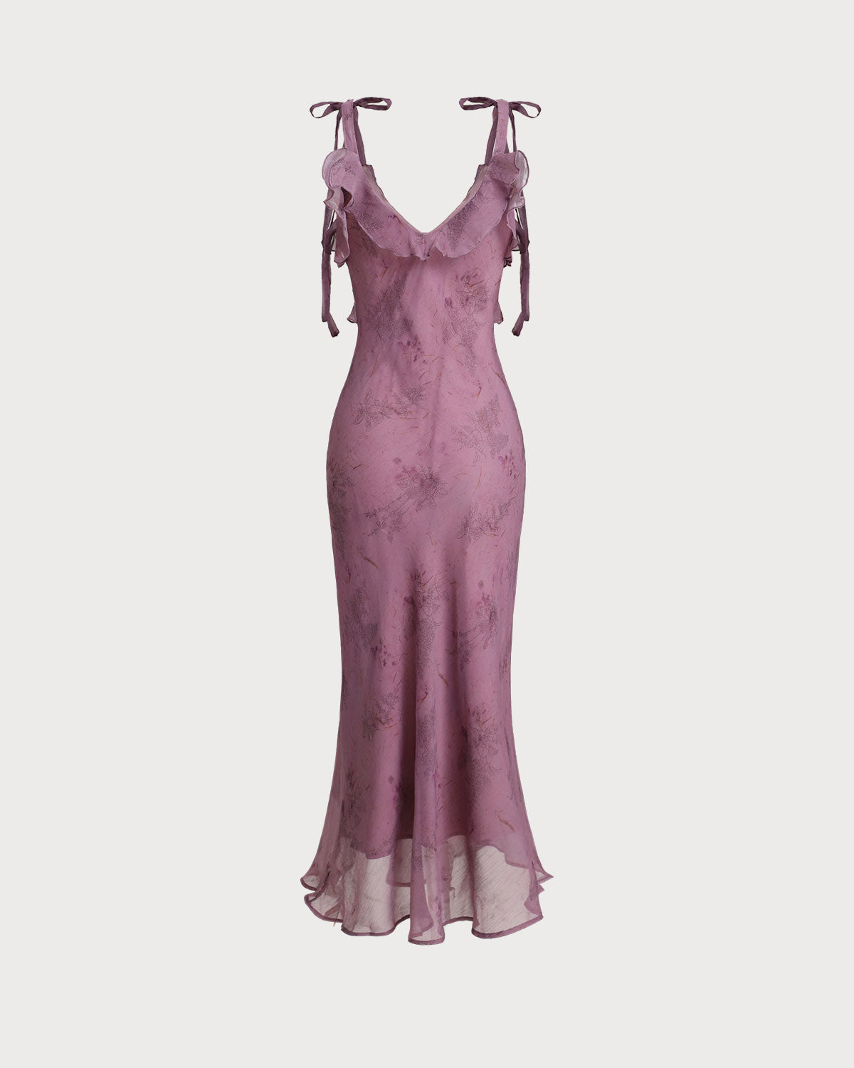 Iris | Tie-Strap Floral Lace Midi Dress