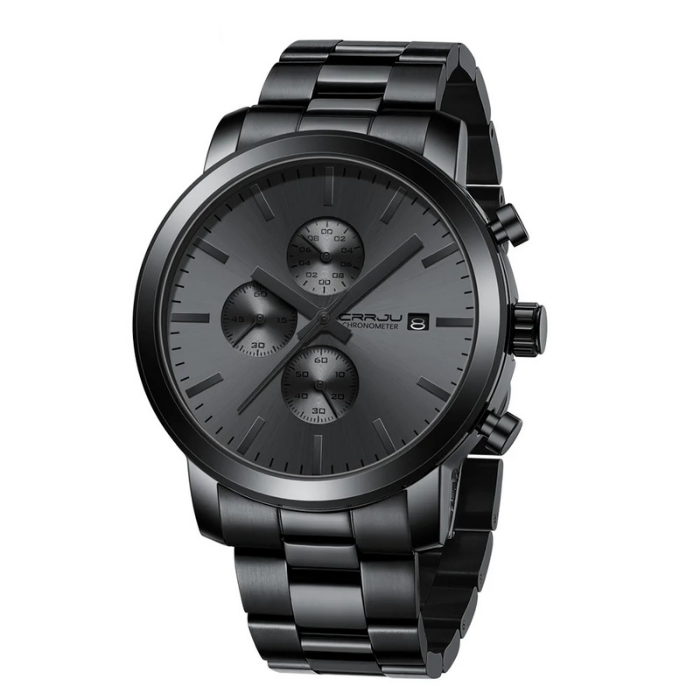 Obsidian Black Stainless Steel Wristwatch – Limited Edition