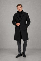 Monvaline | Men's Wool Blend Overcoat Single-Breasted Tailored — lifestyle — Charles [bf0d4118-e06a-49ca-8954-9a29a4008b75]