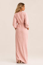 Additional view of Paloma | V-Neck Linen-Blend Maxi Dress