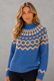 Olive | Fair Isle High-Neck Jumper — studio_front — Sofia [4dcf5c07-471b-4c7a-9105-46e5a1defe70]