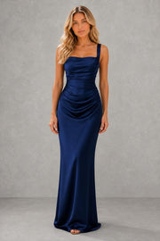 Eva | Lace-Up Back Ruched Maxi Dress — studio_front — Sofia [ae841c5b-2bd5-42cb-aaad-8d5540fda103]