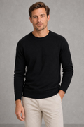 Matthew | Fine-Knit Crew-Neck Jumper — studio_front — Charles [f898d14f-0796-4986-879a-b7b7dfa02a55]