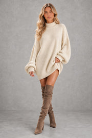 Florence | Balloon-Sleeve Knit Mini Dress — studio_front — Sofia [530207e4-8ec9-4f63-ba9c-af9d7ffc42af]