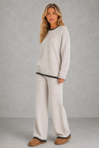 Daisy | Contrast-Trim Knit Trouser Set — studio_three_quarter — Sofia [5b2d91a5-c9d5-4211-bfa4-be6c0fee0517]