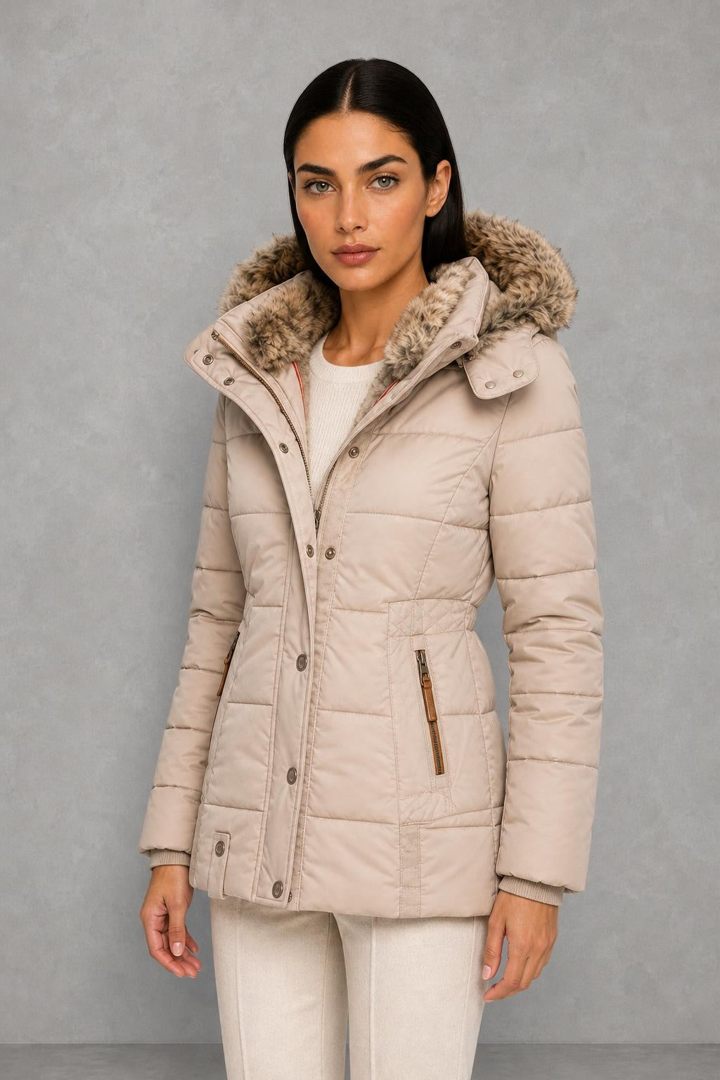 Emily | Faux-Fur Hood Quilted Jacket — studio_three_quarter — Helena [0a3f242e-8546-4b7d-a118-2d1bcd182f62]