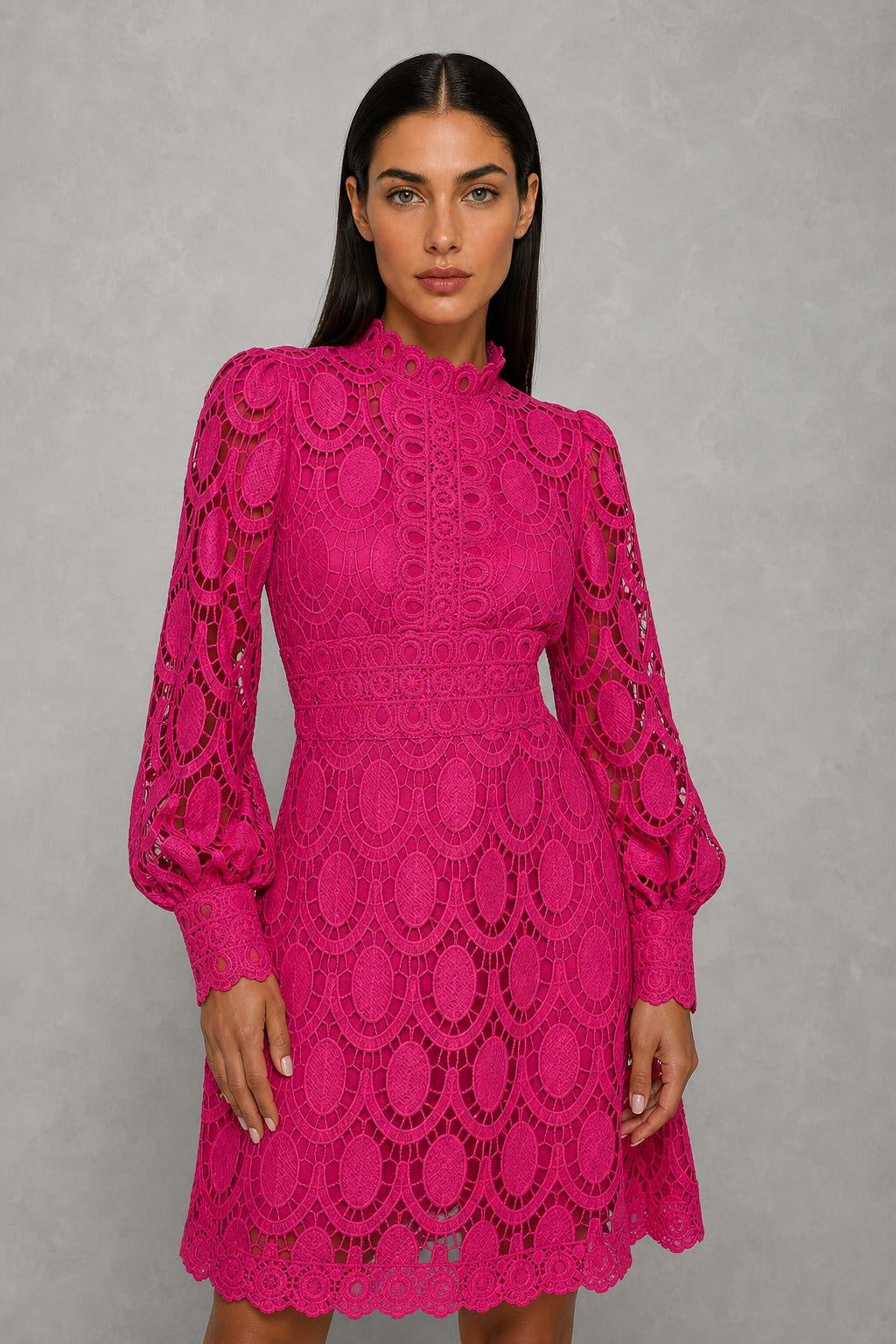 Ivey Openwork Lace Midi Dress — studio_closeup — Helena [9be1e226-a6a4-4301-b039-268b0c2d49a3]