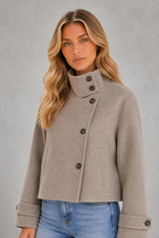 Lola | Asymmetric High-Collar Jacket — studio_three_quarter — Sofia [2fb2b5e5-ede7-4684-9a7b-a13f1c2c22f5]
