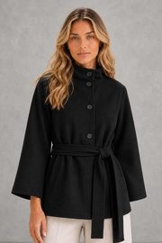 Elena | Tie-Waist Wide-Sleeve Jacket — studio_front — Sofia [543a5b34-5cec-44cb-abe4-88f3c35781b0]