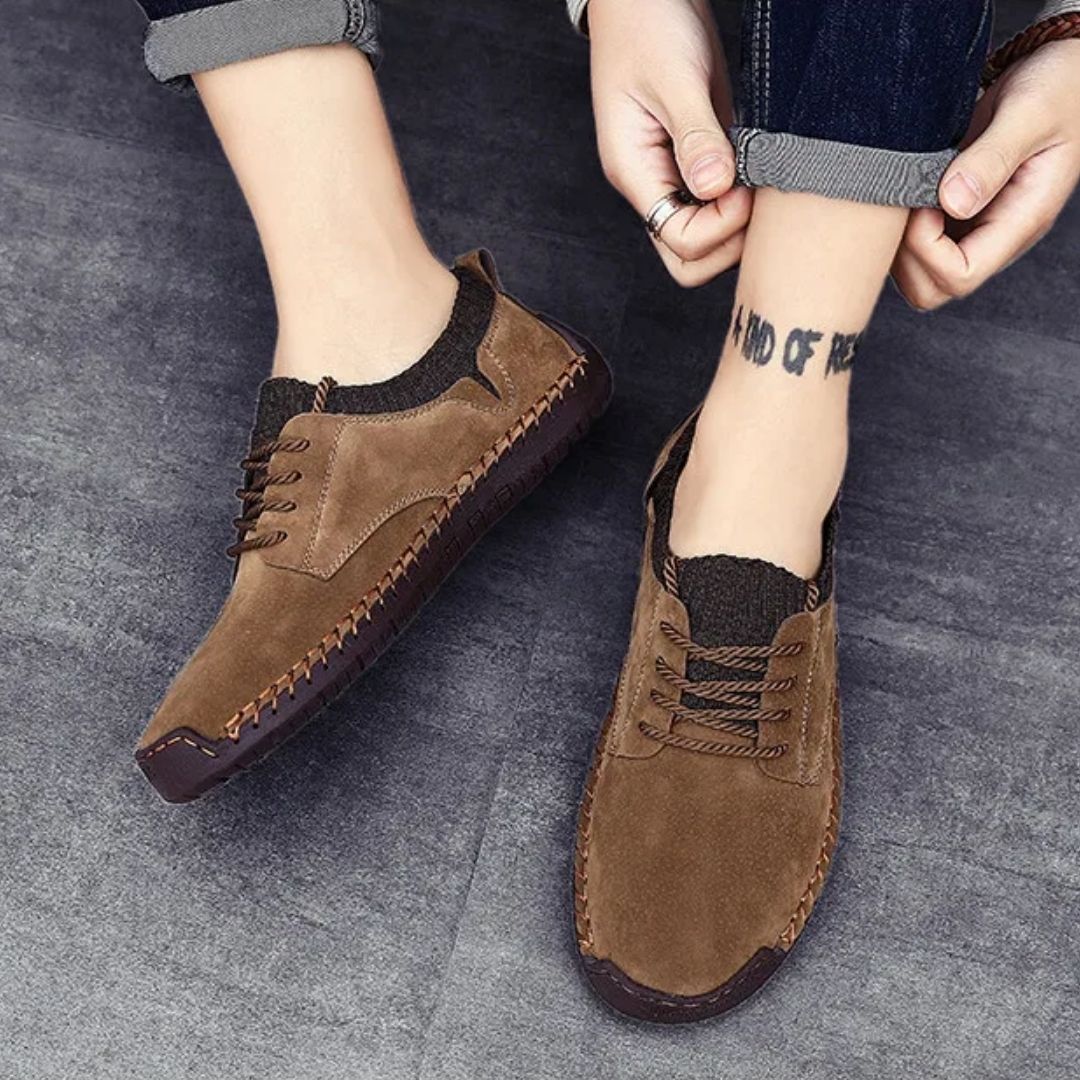 Men's Suede Hand-Stitched Shoes